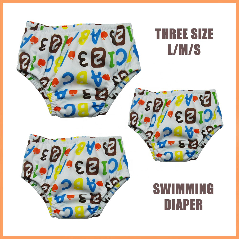 3 Sizes Lovely Patterns Polyester PUL Fabric Baby Swim Nappy